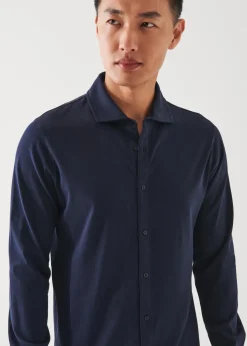 PATRICK ASSARAF Mercerized Pima Cotton Long Sleeve Button Front Shirt|Men Shirts