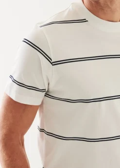 PATRICK ASSARAF Mercerized Pima Cotton Striped T-Shirt|Men T-Shirts