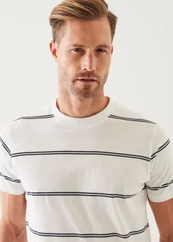 PATRICK ASSARAF Mercerized Pima Cotton Striped T-Shirt|Men T-Shirts