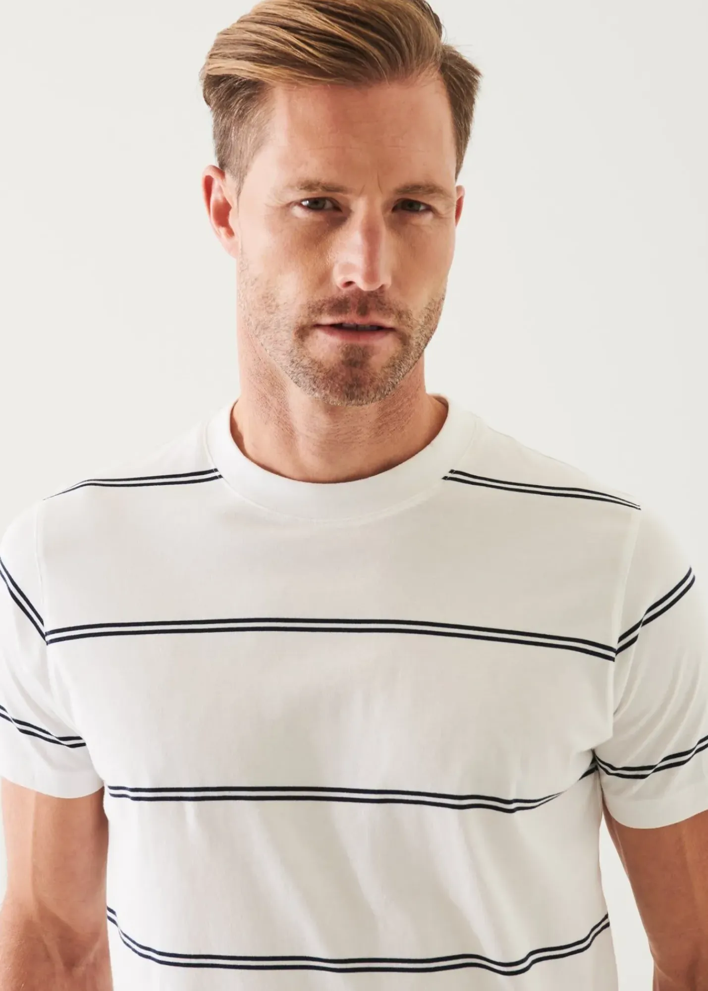 PATRICK ASSARAF Mercerized Pima Cotton Striped T-Shirt|Men T-Shirts