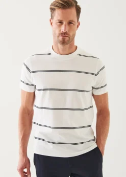 PATRICK ASSARAF Mercerized Pima Cotton Striped T-Shirt|Men T-Shirts