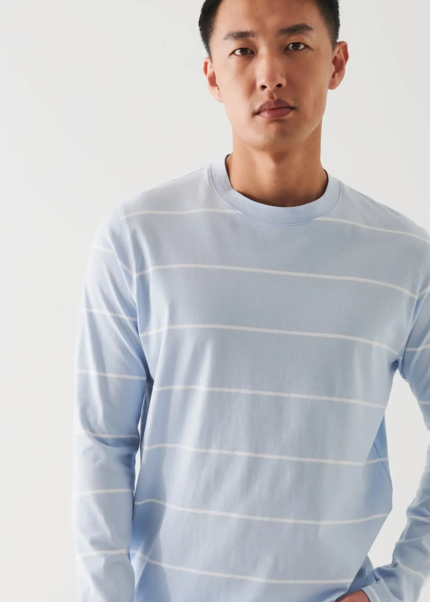 PATRICK ASSARAF Mercerized Pima Cotton Stretch Long Sleeve T-Shirt|Men T-Shirts