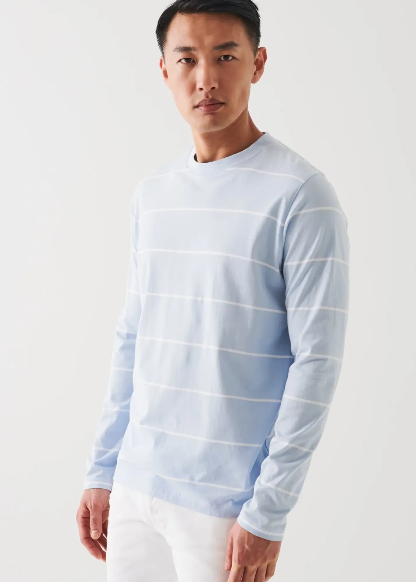 PATRICK ASSARAF Mercerized Pima Cotton Stretch Long Sleeve T-Shirt|Men T-Shirts