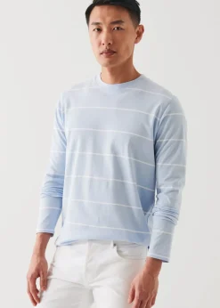 PATRICK ASSARAF Mercerized Pima Cotton Stretch Long Sleeve T-Shirt|Men T-Shirts