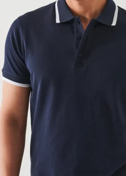 PATRICK ASSARAF Mercerized Pima Cotton Tipped Polo|Men Polos