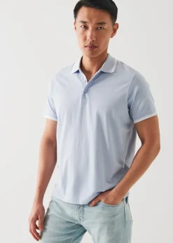 PATRICK ASSARAF Mercerized Pima Cotton Tipped Polo|Men Polos