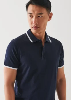 PATRICK ASSARAF Mercerized Pima Cotton Tipped Polo|Men Polos
