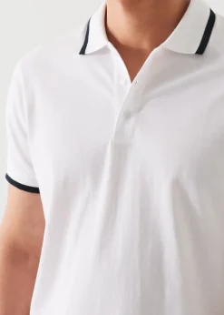 PATRICK ASSARAF Mercerized Pima Cotton Tipped Polo|Men Polos