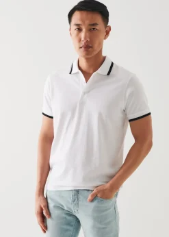 PATRICK ASSARAF Mercerized Pima Cotton Tipped Polo|Men Polos