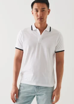 PATRICK ASSARAF Mercerized Pima Cotton Tipped Polo|Men Polos