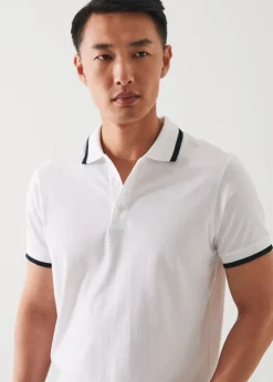 PATRICK ASSARAF Mercerized Pima Cotton Tipped Polo|Men Polos