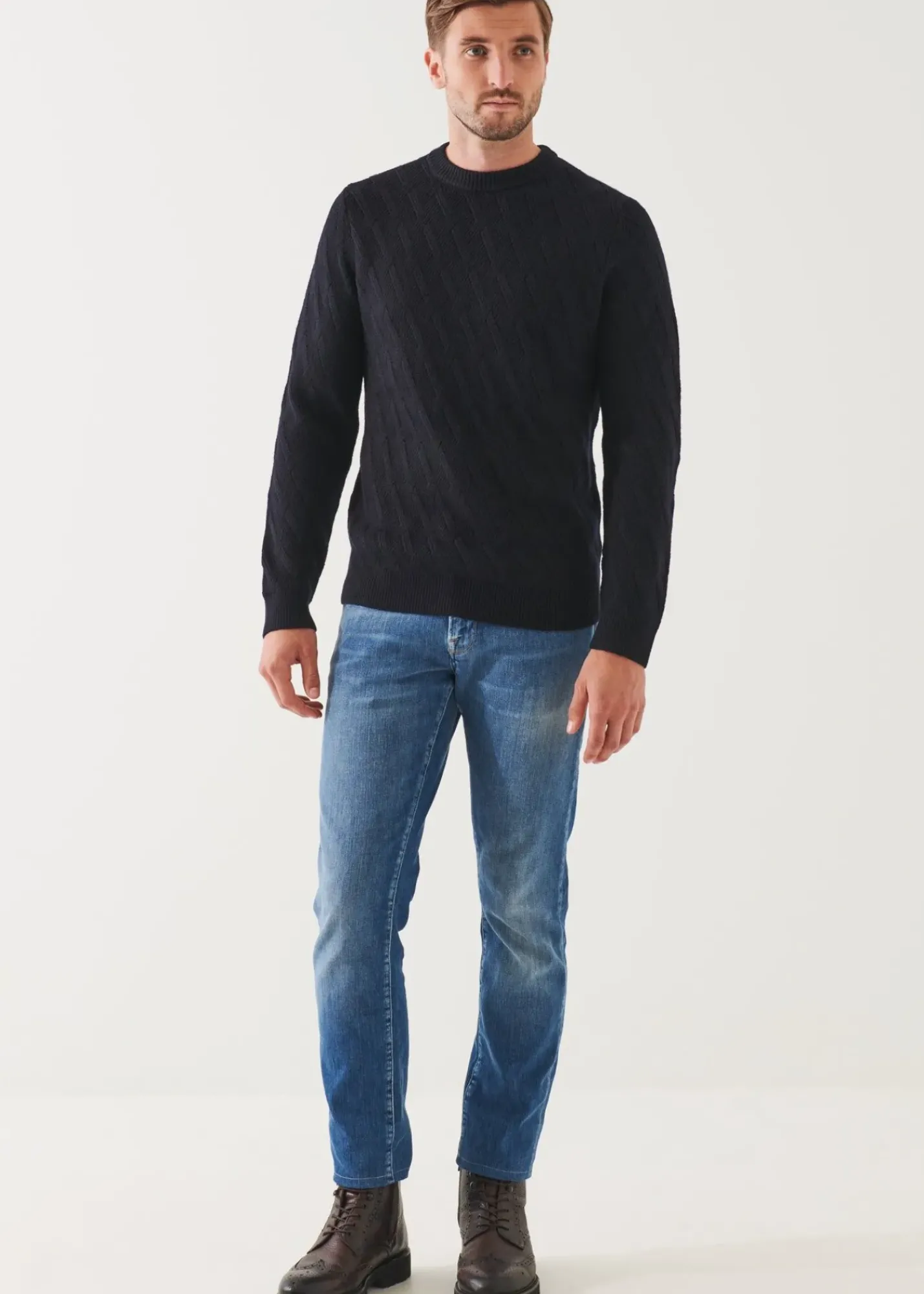 PATRICK ASSARAF Merino Cable Knit Sweater|Men Knitwear