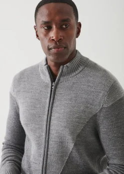 PATRICK ASSARAF Merino Colour Block Full-Zip|Men Knitwear