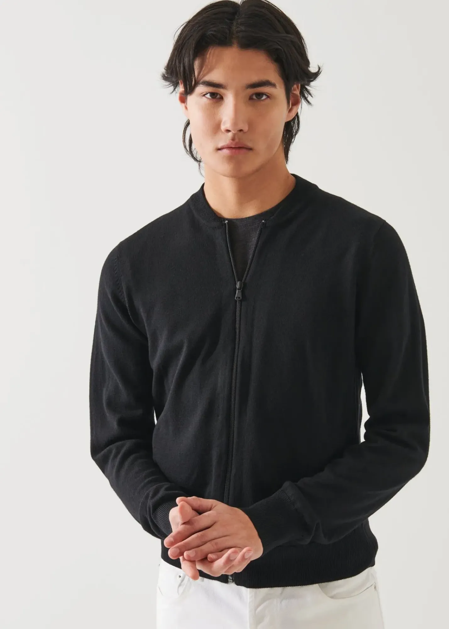 PATRICK ASSARAF Merino Full Zip Sweater|Men Knitwear