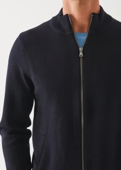 PATRICK ASSARAF Merino Half Milano Zip-Up Cardigan|Men Knitwear