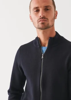 PATRICK ASSARAF Merino Half Milano Zip-Up Cardigan|Men Knitwear