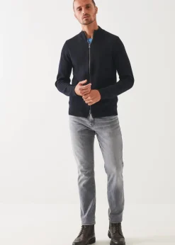 PATRICK ASSARAF Merino Half Milano Zip-Up Cardigan|Men Knitwear