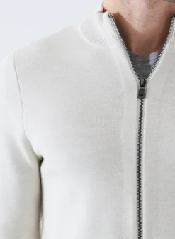 PATRICK ASSARAF Merino Half Milano Zip-Up Cardigan|Men Knitwear