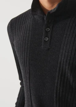 PATRICK ASSARAF Merino Henley|Men Knitwear