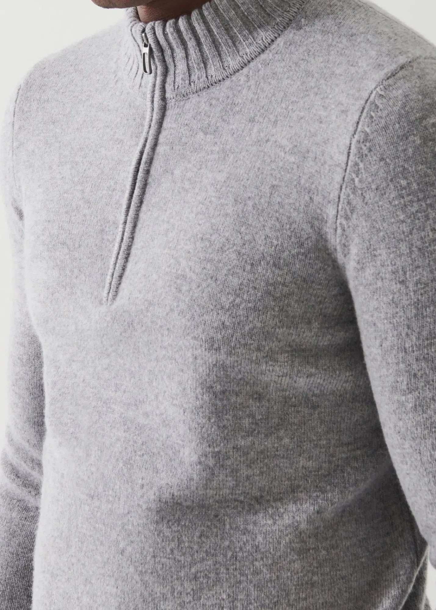 PATRICK ASSARAF Merino Quarter Zip Sweater|Men Knitwear