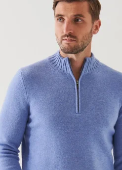 PATRICK ASSARAF Merino Quarter Zip Sweater|Men Knitwear