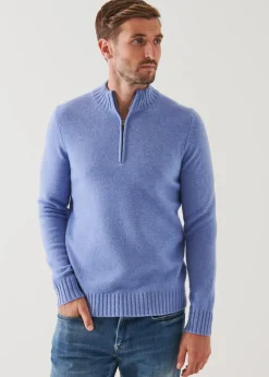 PATRICK ASSARAF Merino Quarter Zip Sweater|Men Knitwear
