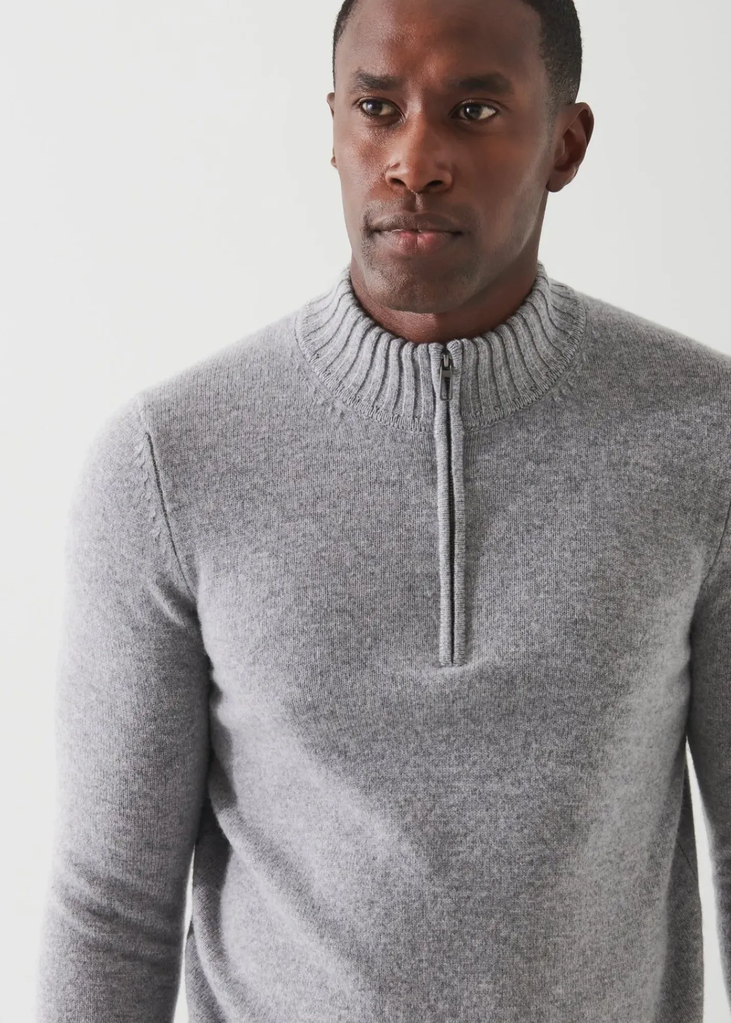 PATRICK ASSARAF Merino Quarter Zip Sweater|Men Knitwear