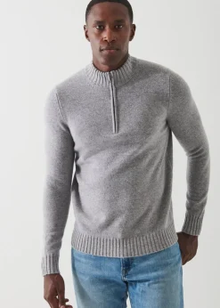 PATRICK ASSARAF Merino Quarter Zip Sweater|Men Knitwear