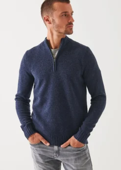 PATRICK ASSARAF Merino Quarter Zip Sweater|Men Knitwear