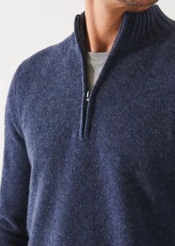 PATRICK ASSARAF Merino Quarter Zip Sweater|Men Knitwear