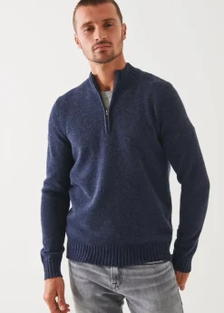 PATRICK ASSARAF Merino Quarter Zip Sweater|Men Knitwear