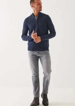 PATRICK ASSARAF Merino Quarter Zip Sweater|Men Knitwear