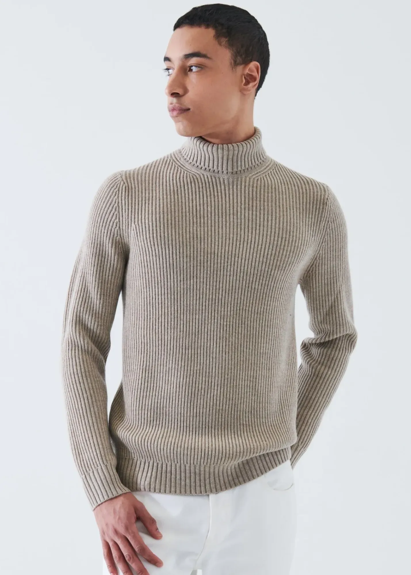 PATRICK ASSARAF Merino Ribbed Knit Turtleneck|Men Knitwear