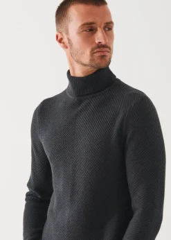 PATRICK ASSARAF Merino Textured Knit Turtleneck|Men Knitwear