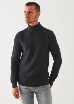 PATRICK ASSARAF Merino Textured Knit Turtleneck|Men Knitwear