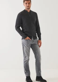 PATRICK ASSARAF Merino Waffle Full Zip Cardigan|Men Knitwear
