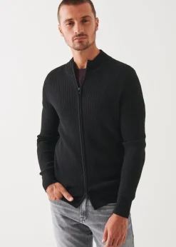 PATRICK ASSARAF Merino Waffle Full Zip Cardigan|Men Knitwear