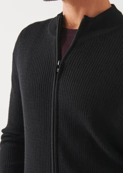 PATRICK ASSARAF Merino Waffle Full Zip Cardigan|Men Knitwear