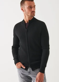 PATRICK ASSARAF Merino Waffle Full Zip Cardigan|Men Knitwear