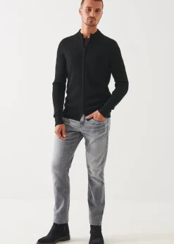 PATRICK ASSARAF Merino Waffle Full Zip Cardigan|Men Knitwear