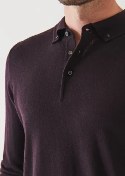 PATRICK ASSARAF Merino Wool Button Down Polo|Men Knitwear