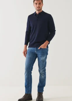 PATRICK ASSARAF Merino Wool Button Down Polo|Men Knitwear