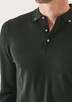 PATRICK ASSARAF Merino Wool Button Down Polo|Men Knitwear