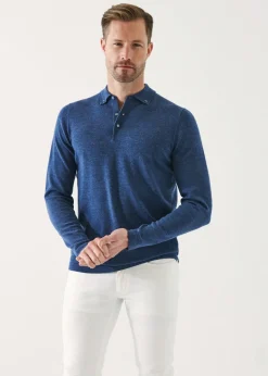 PATRICK ASSARAF Merino Wool Button Down Polo|Men Polos