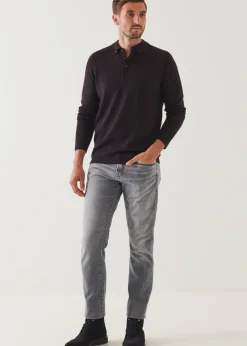 PATRICK ASSARAF Merino Wool Button Down Polo|Men Polos