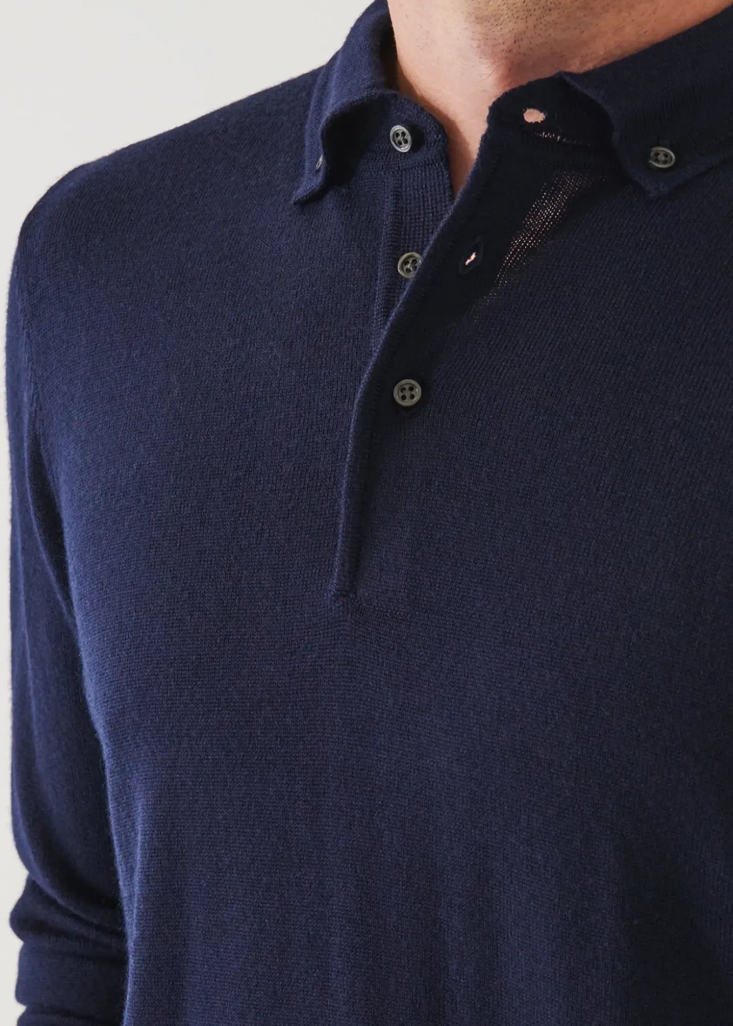 PATRICK ASSARAF Merino Wool Button Down Polo|Men Polos
