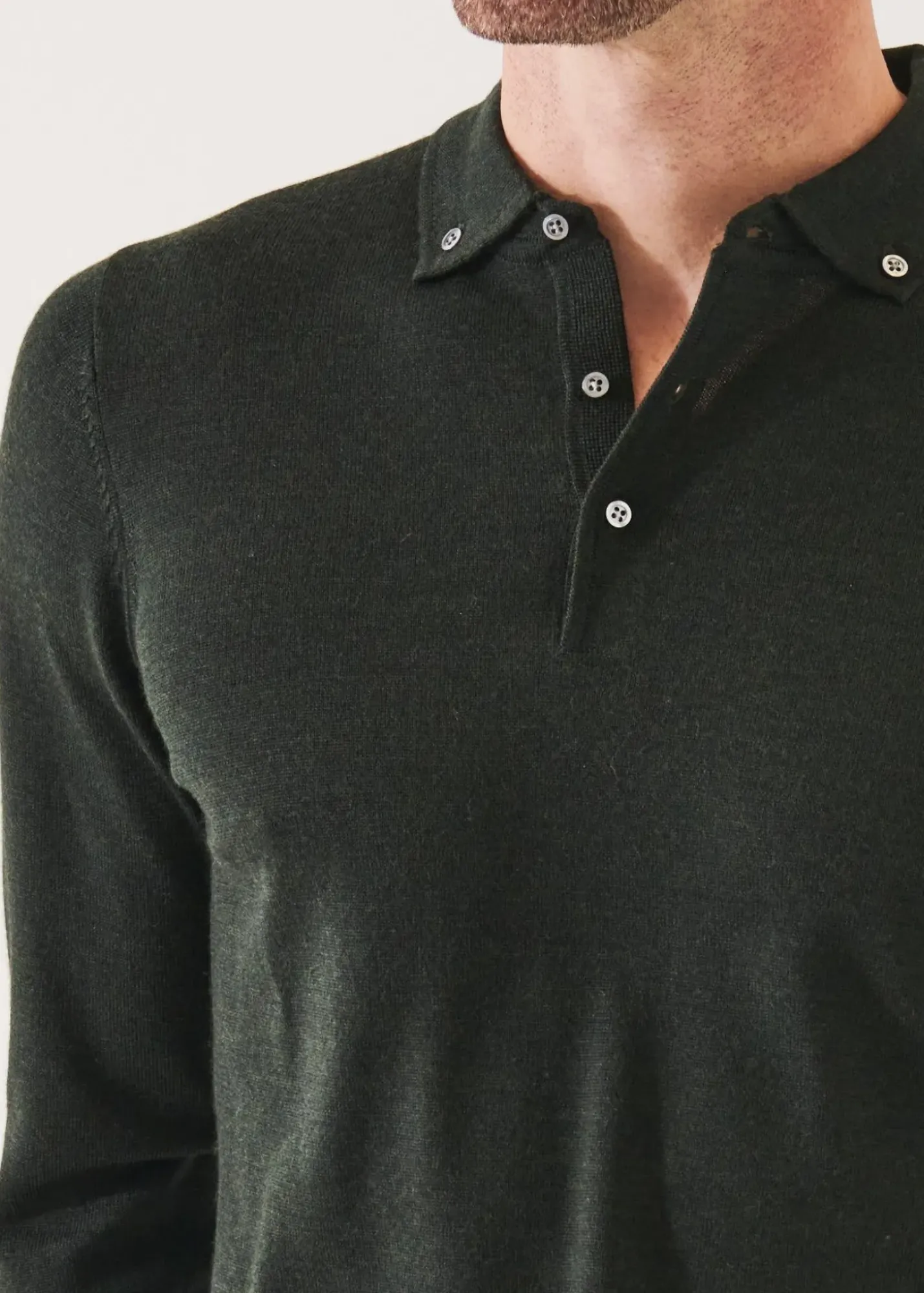 PATRICK ASSARAF Merino Wool Button Down Polo|Men Polos