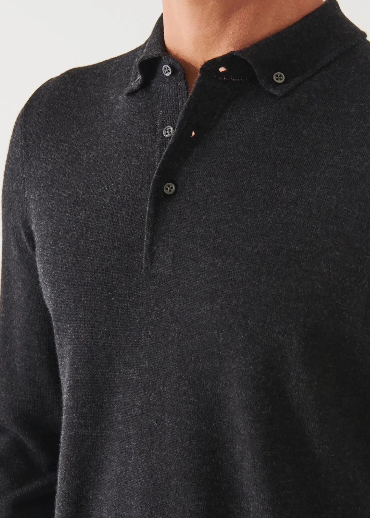 PATRICK ASSARAF Merino Wool Button Down Polo|Men Polos