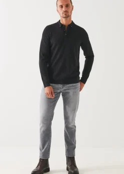 PATRICK ASSARAF Merino Wool Button Down Polo|Men Polos