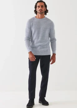 PATRICK ASSARAF Merino Wool Ribbed Crewneck|Men Knitwear